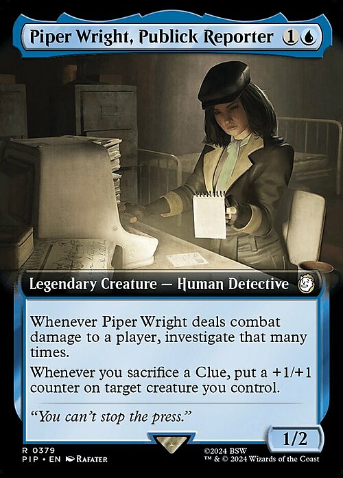 Piper Wright, Publick Reporter Card Front
