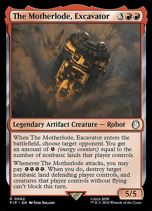 The Motherlode, Excavator Card Front