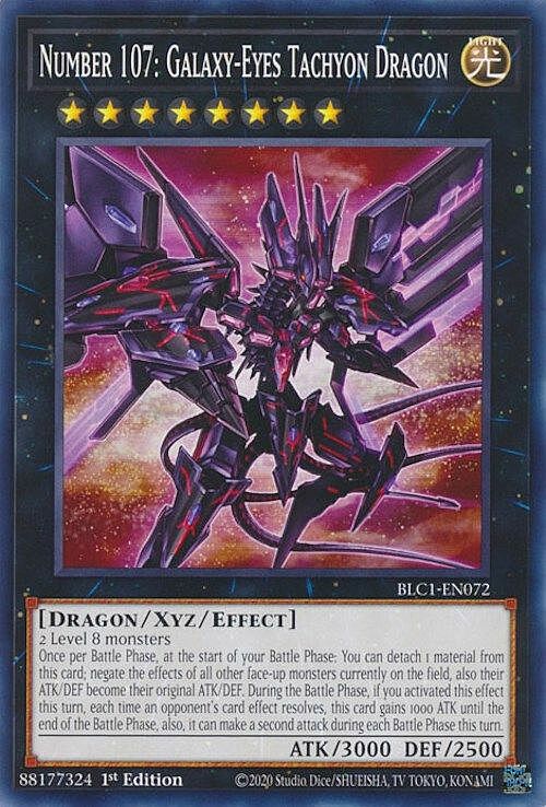 Number 107: Galaxy-Eyes Tachyon Dragon Card Front