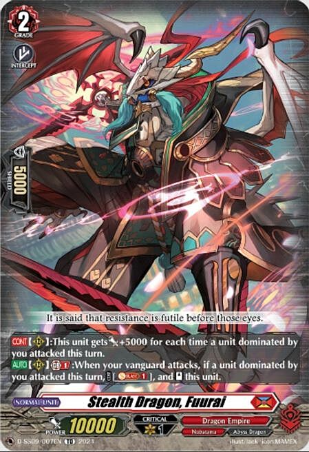 Stealth Dragon, Fuurai Card Front