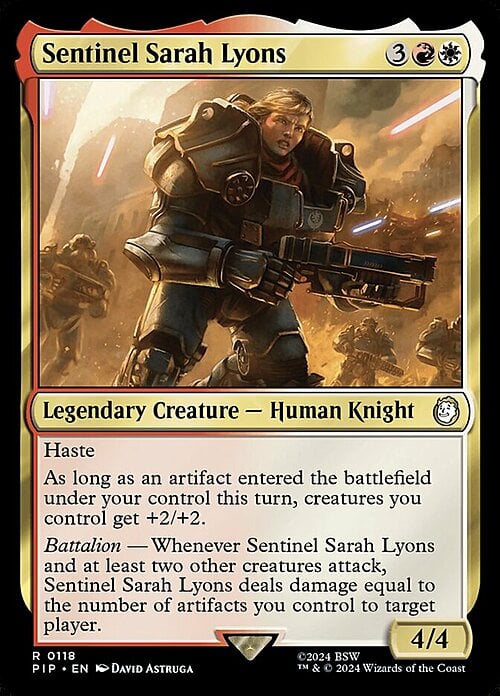 Sentinel Sarah Lyons Card Front