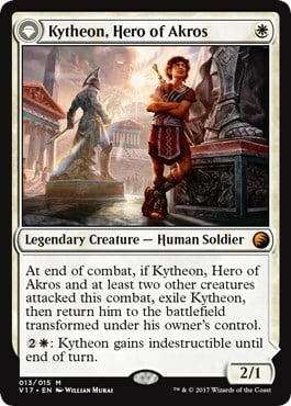 Kytheon, Eroe di Akros // Gideon, Forgiato dalla Battaglia Card Front