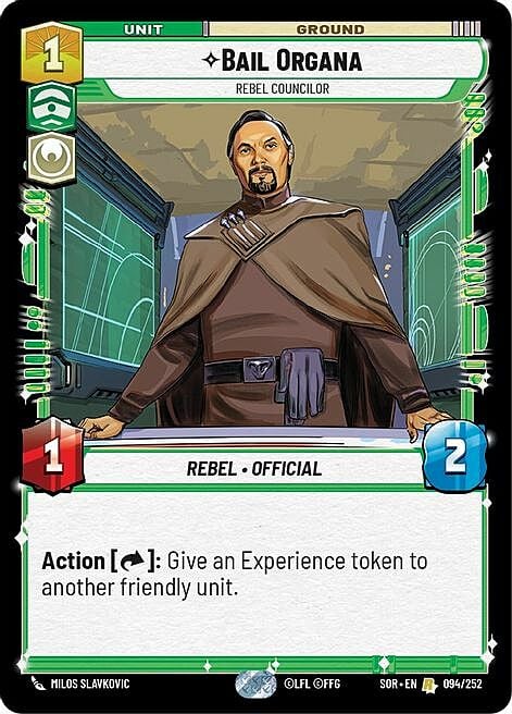 Bail Organa, Rebel Councilor Card Front