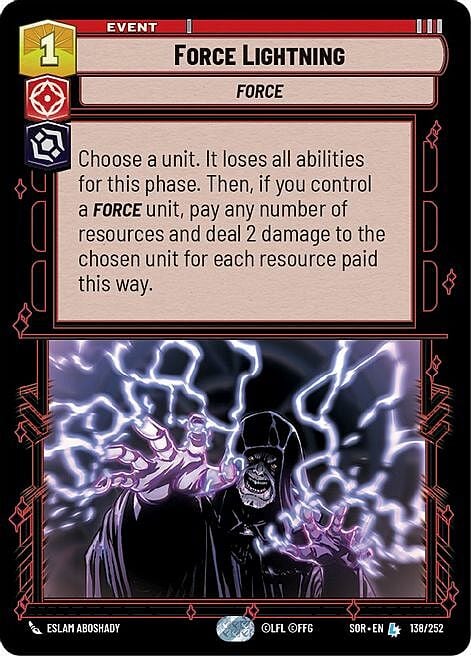 Force Lightning Card Front