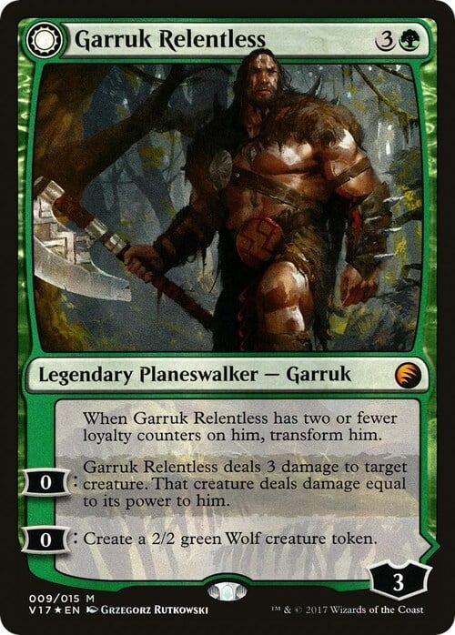 Garruk Relentless // Garruk, the Veil-Cursed Card Front