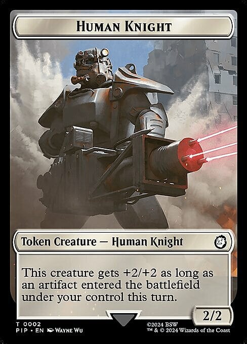 Human Knight // Treasure Card Front