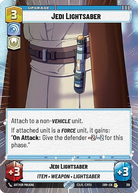 Jedi Lightsaber Card Front