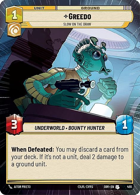 Greedo, Slow on the Draw Card Front