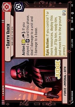 Darth Vader, Signore Oscuro Dei Sith Card Front