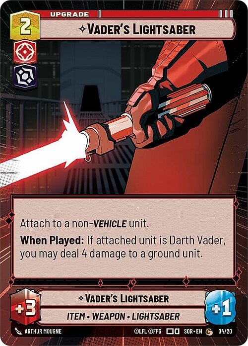 Vader's Lightsaber Card Front