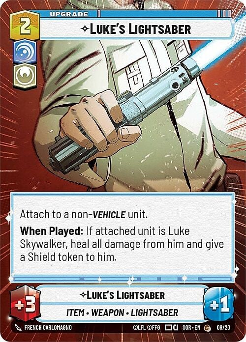 Luke's Lightsaber Card Front