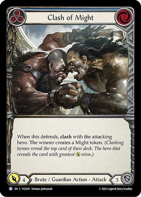 Clash of Might - Blue Card Front