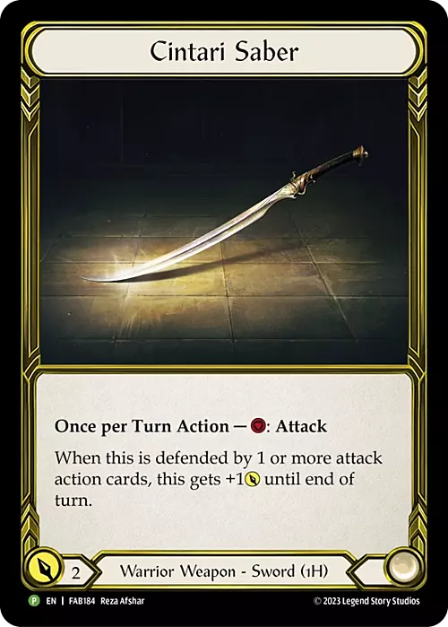 Cintari Saber Card Front