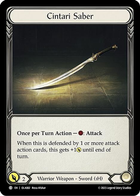 Cintari Saber Card Front