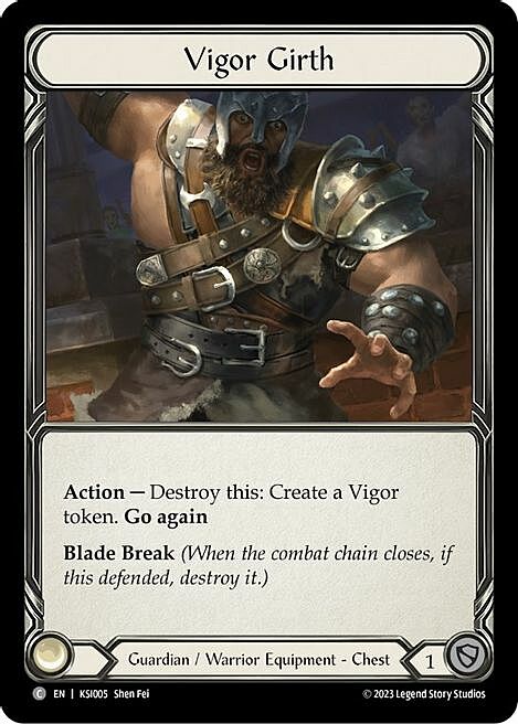 Vigor Girth Card Front