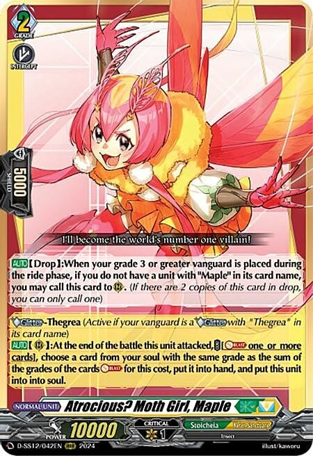 Atrocious? Moth Girl, Maple Card Front