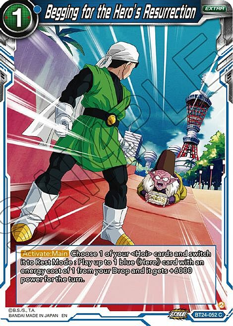 Begging for the Hero's Resurrection Card Front