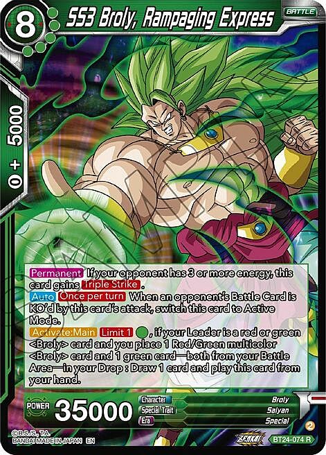 SS3 Broly, Rampaging Express Card Front