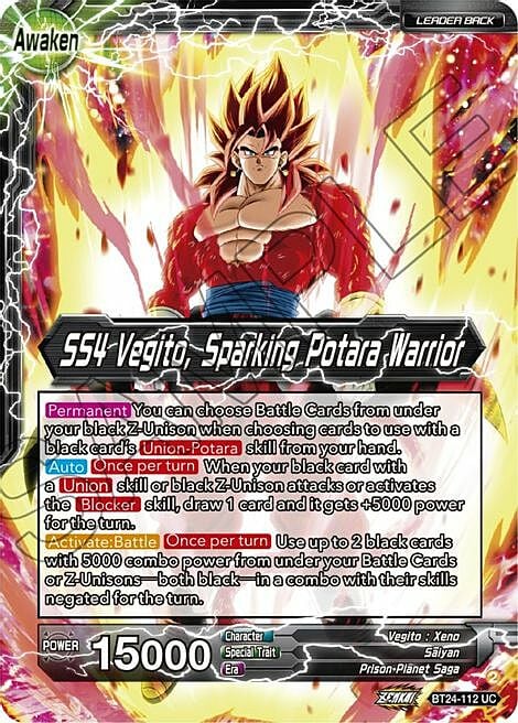 SS4 Son Goku & SS4 Vegeta // SS4 Vegito, Sparking Potara Warrior Card Front