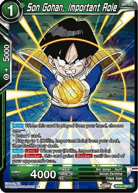 Son Gohan, Important Role Card Front
