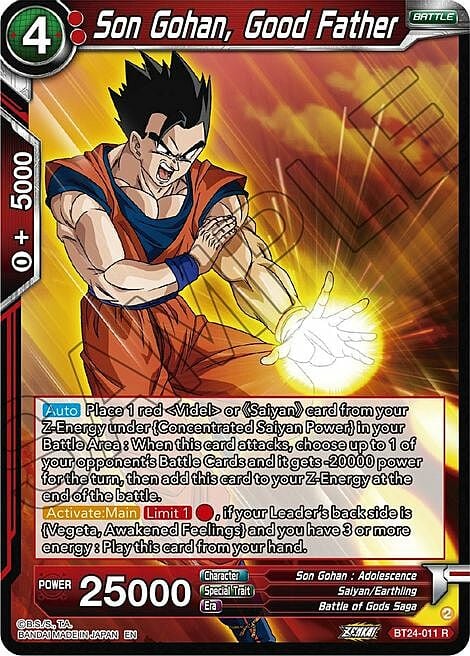 Son Gohan, Good Father Card Front