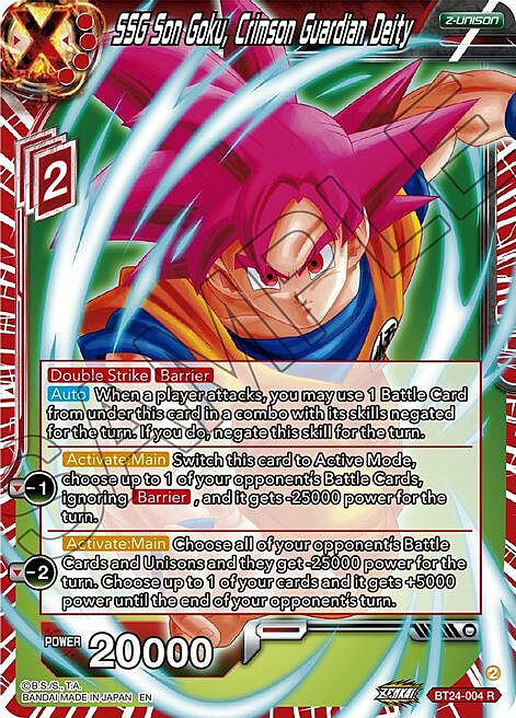 SSG Son Goku, Crimson Guardian Deity Card Front
