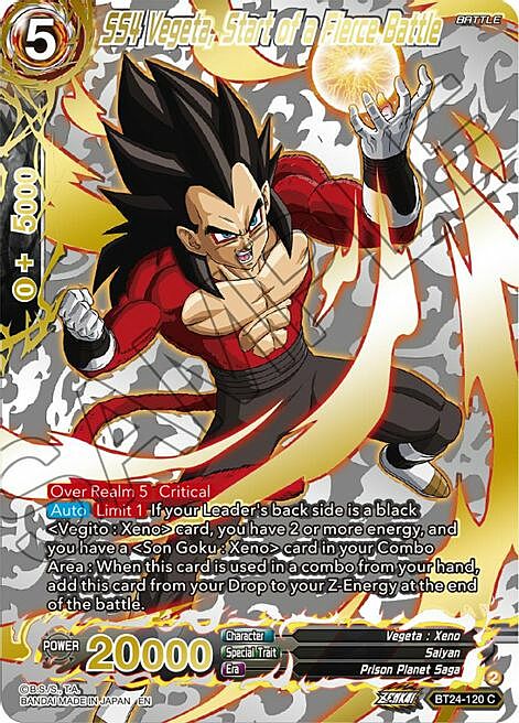 SS4 Vegeta, Start of a Fierce Battle Card Front