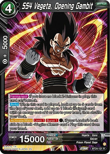 SS4 Vegeta, Opening Gambit Card Front