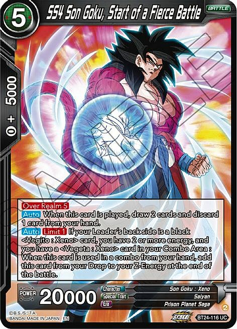 SS4 Son Goku, Start of a Fierce Battle Card Front