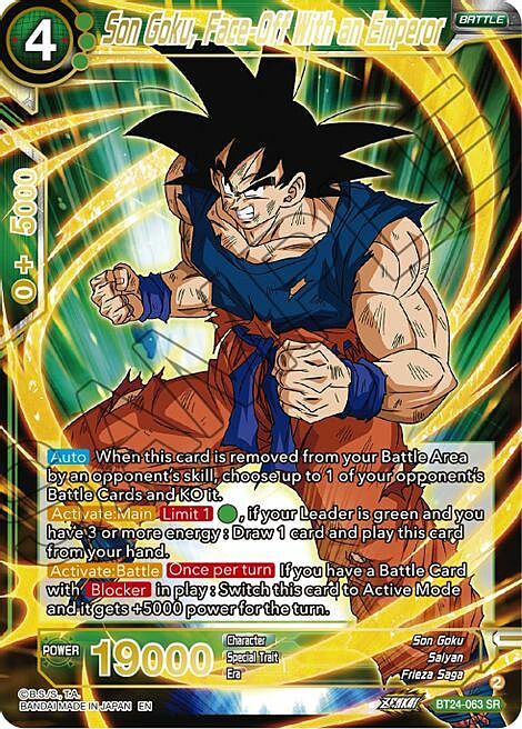 Son Goku, Face-Off With an Emperor Card Front