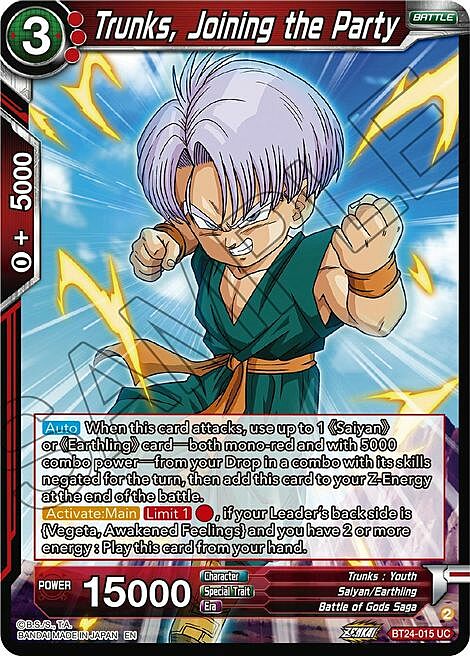 Trunks, Joining the Party Card Front