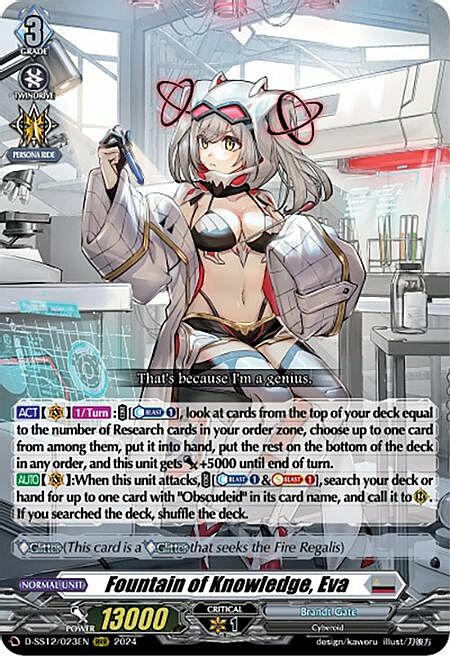 Fountain of Knowledge, Eva Card Front