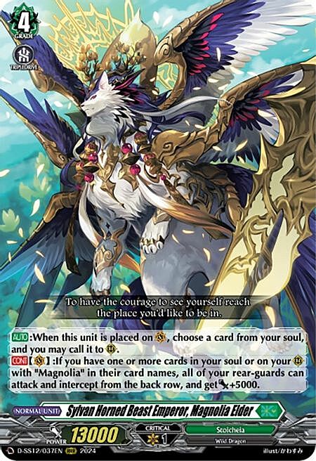Sylvan Horned Beast Emperor, Magnolia Elder Card Front