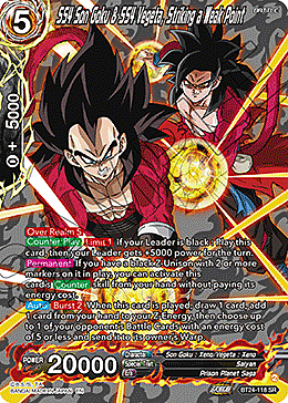 SS4 Son Goku & SS4 Vegeta, Striking a Weak Point Card Front