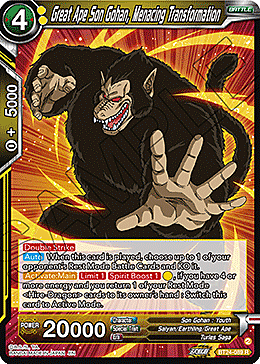 Great Ape Son Gohan, Menacing Transformation Card Front