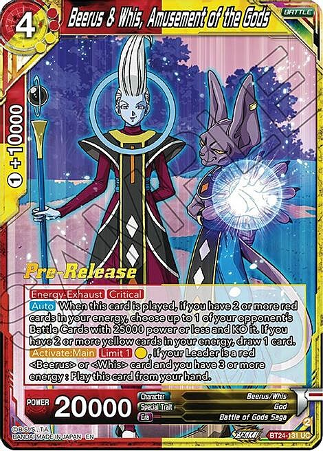 Beerus & Whis, Amusement of the Gods Card Front