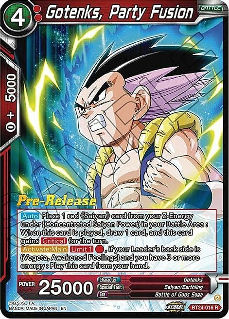 Gotenks, Party Fusion Card Front