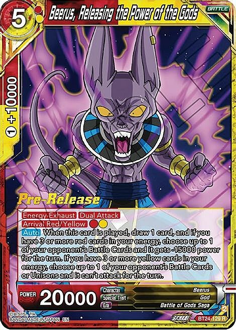 Beerus, Releasing the Power of the Gods Frente