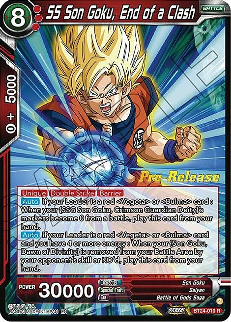 SS Son Goku, End of a Clash Card Front