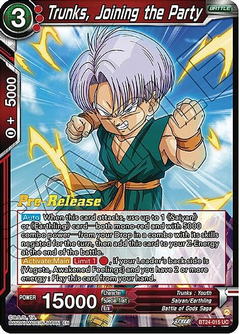 Trunks, Joining the Party Card Front
