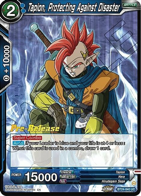Tapion, Protecting Against Disaster Card Front
