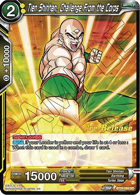 Tien Shinhan, Challenge From the Corps Card Front