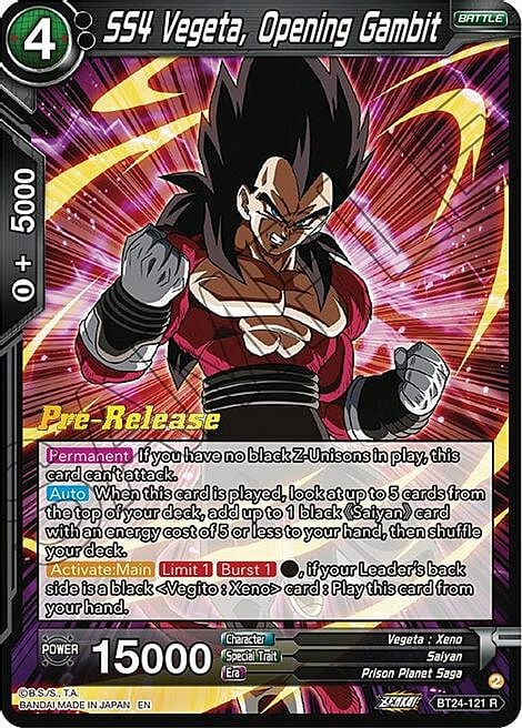 SS4 Vegeta, Opening Gambit Card Front