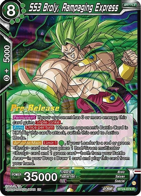 SS3 Broly, Rampaging Express Card Front