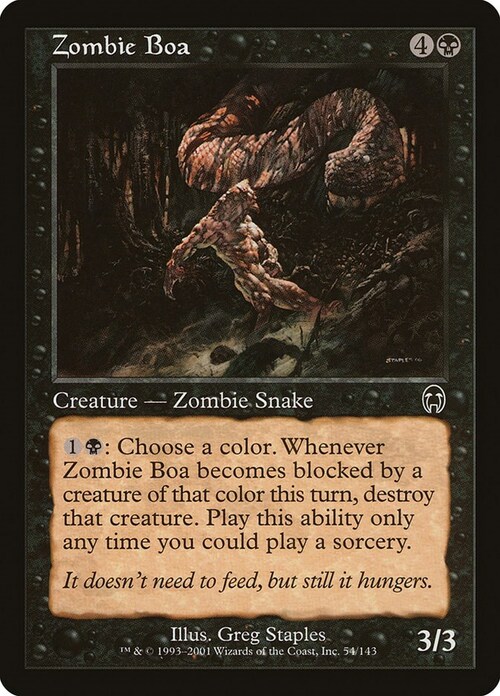 Zombie Boa Card Front