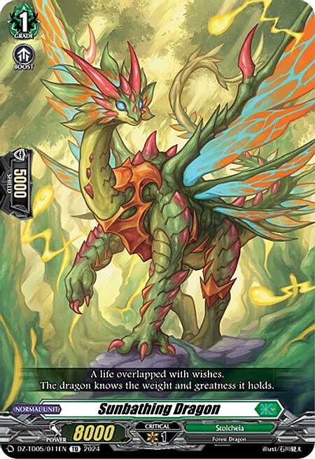 Sunbathing Dragon Card Front
