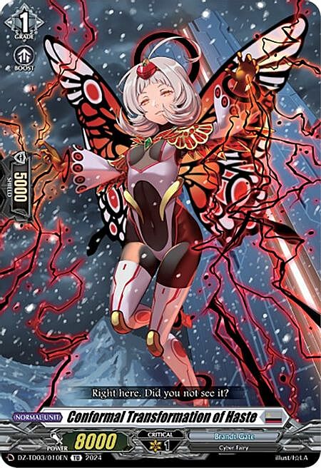 Conformal Transformation of Haste Card Front