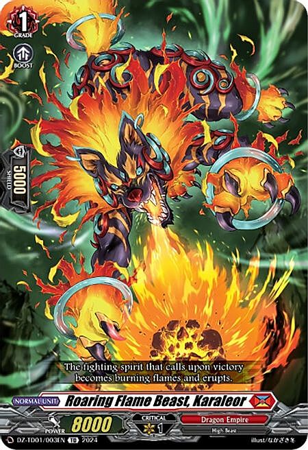 Roaring Flame Beast, Karaleor Card Front