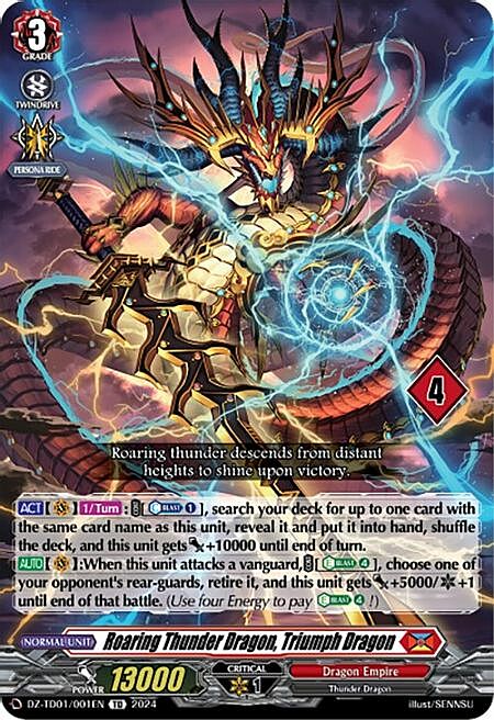 Roaring Thunder Dragon, Triumph Dragon Card Front