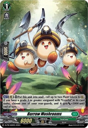 Burrow Mushrooms Card Front
